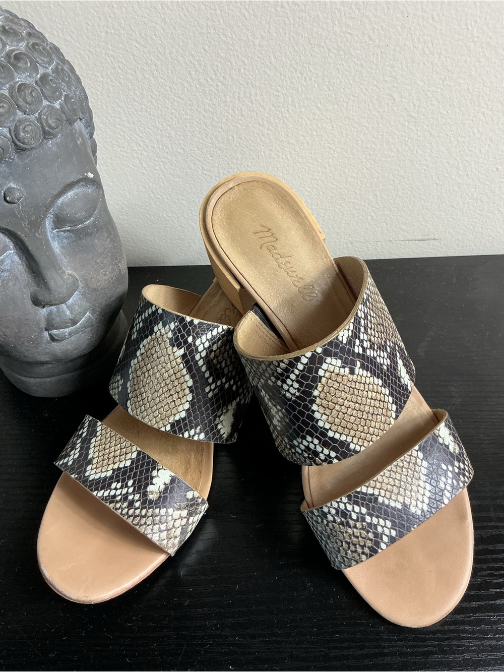 Madewell The Kiera Mule Sandal in Snake Embossed Leather 8